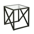 thumbnail image 1 of Henn&Hart 20" Blackened Bronze Metal/Glass Side Table, 1 of 8