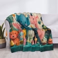 thumbnail image 3 of Rateoe Cute Animal Party Pattern Flannel Throw Blanket, Ultra-soft Blanket for Bed, Couch, Car, Hypoallergenic Anti-pilling blanket-80"x60"(Horizontal), 3 of 6