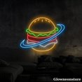 thumbnail image 4 of Glowneon Burger Planet Neon Sign, Open Hamburger LED Sign, Restaurant Decor, Burger Lover Gift, 4 of 5