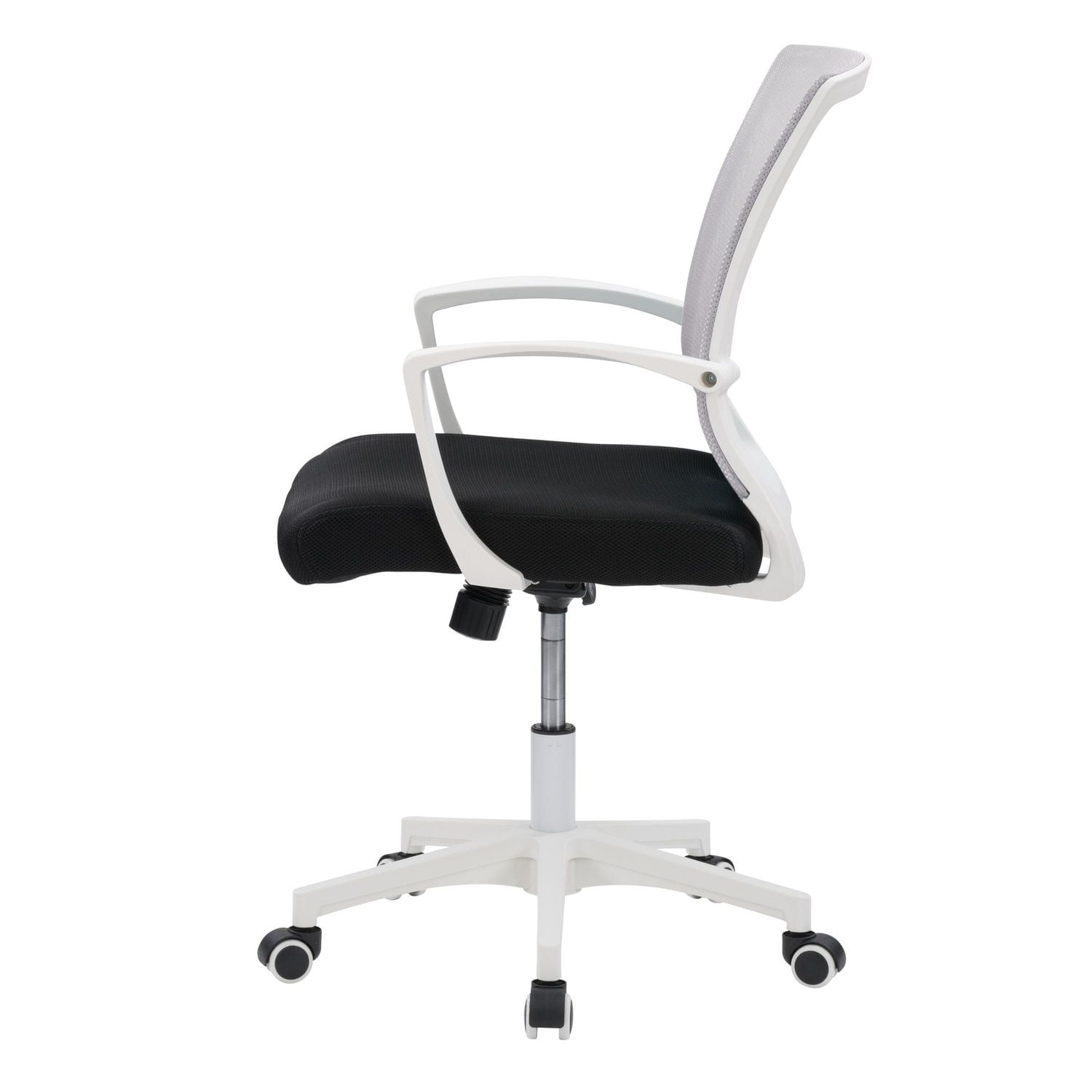 Chaise de bureau ergonomique Cooper pour adulte, hauteur réglable, dossier en maille, avec roulettes, gris/blanc/noir