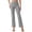 Grey, variant on Women's Casual Straight Leg Pants - Elastic Waist with Button Pockets - Polyester Spandex - Versatile for Work/Casual - S-XXL Sizes
