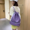 thumbnail image 4 of Drawstring Backpack Adjustable Strap Basketball Bag for Women Men (Black), 4 of 7