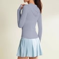 thumbnail image 4 of yoeyez Maillot Dermoprotecteur pour Femmes Upf 50+ Protection Uv Manches Longues Chandails d'Entraînement contre le Soleil Coupe Sèche Randonnée Chandail de Bain Hauts d'Entraînement avec Poches Gris,P, 4 of 5