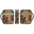 thumbnail image 2 of ZUXONGSY Lion Cross Print Quilted Bible Case for Women Bible Bag Stylish Handbag with Multiple Pockets Carrying Book Case for Religious, 2 of 7