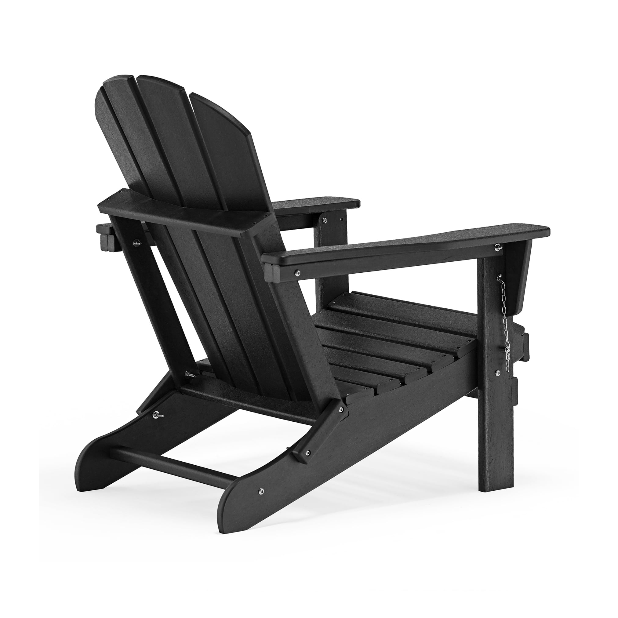 PORCHSIDE Outdoor Folding Adirondack Chair (Set of 2), Black