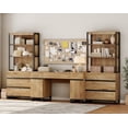 thumbnail image 5 of WAMPAT Home Office Furniture Set: 59" Executive Desk with Charging Station and Storage Cabinet, 72" Tall Bookcase with 6 Drawers, Modern Computer Desk and Library Shelf for Work Study, Oak, 5 of 15