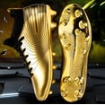 thumbnail image 2 of Fenlogft Men's Shoes High-Top Soccer Molded Cleats, Medium Low Heel Platform Closed Toe, Gold 4.5, 2 of 6