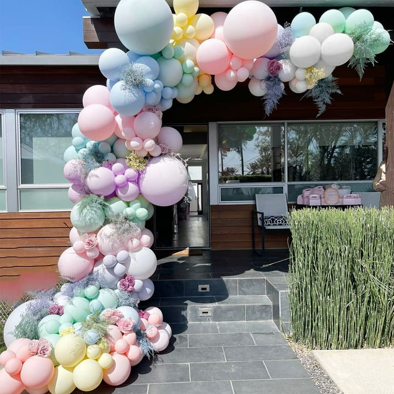 Pastel Pink Macaron Color Balloon Garland Arch Chain Matte Rainbow