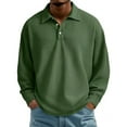 thumbnail image 2 of Waffle Polo Shirts for Men Fall Winter Long Sleeve Collared Relaxed Fit Casual Plain Work Shirts, 2 of 4