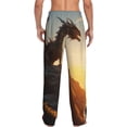thumbnail image 3 of Daiia Seaside Sunset Cool Dragon Men's Sleep Pant with Pockets and Drawstring,Pajama Pants-Small, 3 of 9