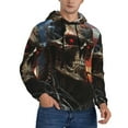 thumbnail image 2 of Sikiie Cyberpunk Skull American Flag Men's Hoodie, Essentials Hoodie, Sweatshirt, Pullover Hooded Sweatshirt for Men-3X-Large, 2 of 7