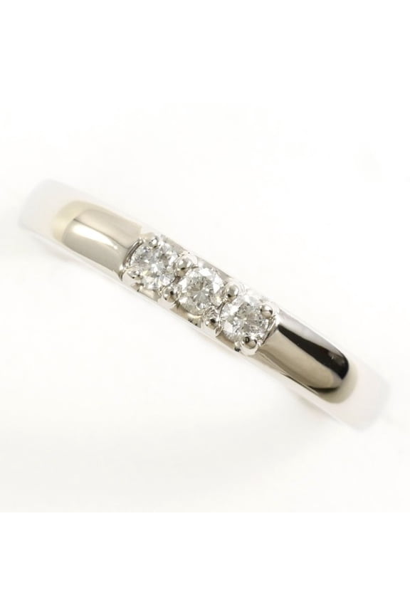 Pre-Owned PT900 Platinum Ring with 0.09 Carat Diamond, Total Weight Approx. 2.8g, Used Jewelry,...