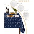 thumbnail image 2 of Navy Blue Table Cloth, Geometric Leaf Diamond Plaid Abstract Check Waterproof Tablecloth for Rectangle Tables, Reusable Washable Fabric Table Cover for Restaurant Kitchen Dining Tables 54"x108", 2 of 6