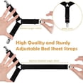 thumbnail image 3 of Bed Sheet Holder Straps, 8 Pcs Bed Sheet Clips, Adjustable Elastic Bed Sheet Fasteners, Full Mattress Cover Fitted Sheet Clips to Hold Sheets in Place (Black-8Pcs), 3 of 4