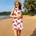 thumbnail image 3 of Fotbe Watermelon Vestido de Verano sin Mangas para Mujer – Vestido Midi Línea A, Estilo Camiseta Floral, Vestido Playero Casual y Fluido, 3 of 7