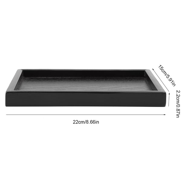Plateau De Service En Bois Paulownia Noir 30x30 Cm – Plateau Carré Élégant Pour Thé, Café, Apéro, Décoration Maison Ou Restaurant