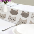 thumbnail image 4 of Yayeee Table Runner 90 inches Long Home Kitchen Dinning Party Decoration, Light Gray Cat Pattern, 4 of 7