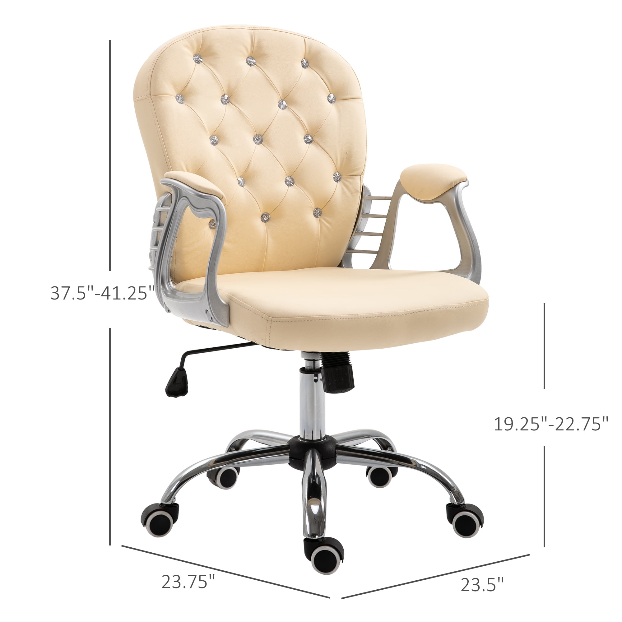 Vanity chairs, stools and benches usually have upholstered seats for comfortable cushioning, and compare the furniture products for sale on walmart.ca to find the ideal makeup table or vanity set for. homcom vanity middle back office chair tufted backrest swivel rolling wheels task chair with height adjustable comfortable with armrests