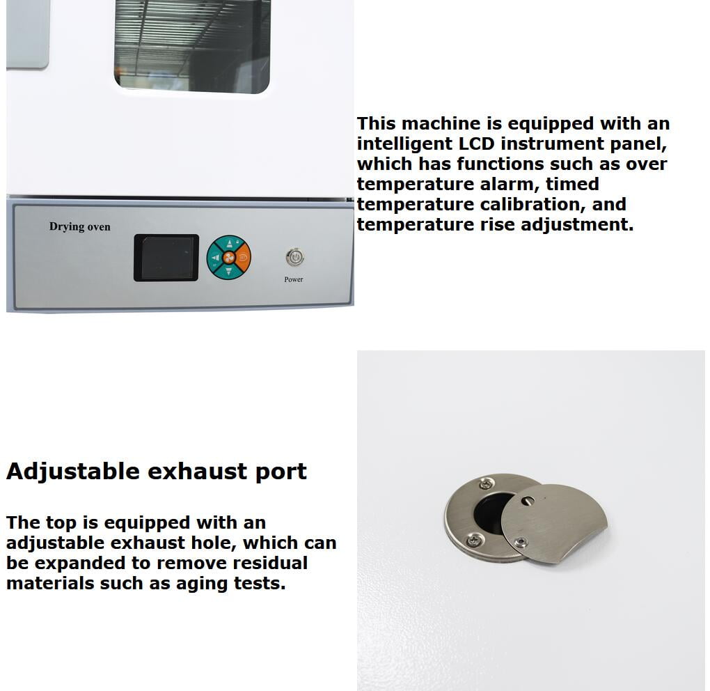 Digital Forced Air Convection Drying Oven Lab Blast Drying Oven 110V 45L 13.4*13.8*14.2 Inner Chamber Temperature Control Fan Speed Adjustable