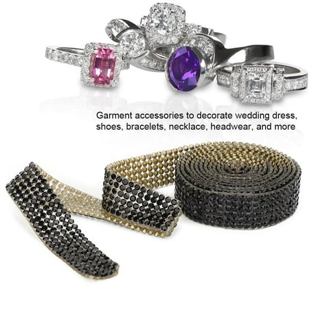 Ylshrf 1m Rhinestone Crystal Glass Mesh Banding Iron On Applique