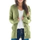 thumbnail image 1 of Jumpingount Suéter de mujer con cuello en V Botón Prendas de abrigo Abrigo de otoño de punto de manga larga Prendas para la parte del cuerpo Verde XXL, 1 of 6