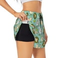 thumbnail image 2 of Bixox Women's Chicken Laying Eggs pattern 2 in 1 Running Shorts - Lightweight Athletic Workout Gym Yoga Shorts Liner with Pockets - X-Large, 2 of 7