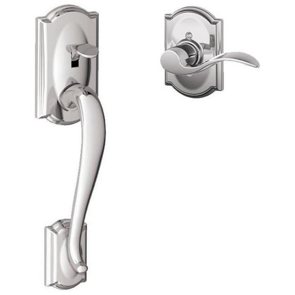 Schlage Fe285-Cam-Acc-Cam-Lh Camelot Lower Handle Set For Schlage Deadbolts - Chrome