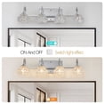 thumbnail image 5 of Hi-LIGHTS,Retro 4-Light Bathroom Vanity Light Fixture with Crystal Glass Shades(Bulbs Not Included),Wall Mounted Lighting for Bathroom,Dressing Room,Powder Room and Vanity Mirror(Brushed Nickel）, 5 of 8