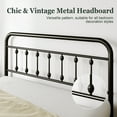 thumbnail image 4 of Amolife Queen Size Metal Platform Bed Frame with Vintage Headboard & 12.6" Under-Bed Storage, Black, 4 of 8