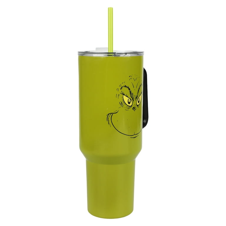 BRAND NEW THE GRINCH 40 OZ TUMBLER LEAK PROOF WITH STRAW RARE NEW