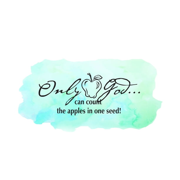 QUOTES - Only God Can Count The Apples In One Seed Home Living Room Inspirational Quotes Lettering Art Décor Apple Fruit Design Vinyl Wall Decal Sticker 30" x 15" - Walmart.com