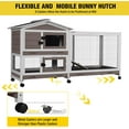 thumbnail image 3 of Aivituvin Rabbit Hutch Wooden Bunny Cage Indoor Outdoor Guinea Pig Cage on Wheels Large, 3 of 7