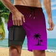 thumbnail image 2 of Mens Swim Trunks With Compresssion Liner Inseam Bathing Suit With Pockets Board Shorts Men's Swim Shorts Dark Purple S, 2 of 4