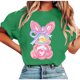 thumbnail image 1 of Tops de Manga Corta de Verano para las Mujeres Imprimir Blusa de Cuello Redondo, Moda Ligera de Poliéster Spandex, 1 of 6