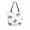 Red and Blue Stripes Bows, variant on Open Top Canvas Tote Bag with Zipper Reusable Shopping Bag 13.5x15" Roomy Carryall Watercolor Purple Bows