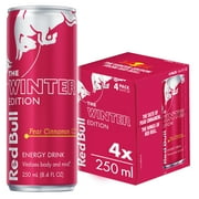 Red Bull Winter Edition Energy Drink, Pear Cinnamon, 80mg Caffeine, Limited Time Only