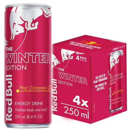 Red Bull Winter Edition Energy Drink, Pear Cinnamon, 80mg Caffeine, Limited Time Only