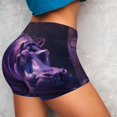 thumbnail image 4 of Balery Purple Hippo In Water Pantalones cortos de entrenamiento estampados para mujer, sin costuras, ajustados, para gimnasio, yoga, correr, deportes, ejercicio activo, fitness.-Medium, 4 of 8