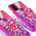 thumbnail image 5 of Cricket Dream 5G Case /Innovate 5G /AT&T Radiant Max 5G Case / Fusion 5G Case Ring Stand Liquid Glitter 360 Degree Protection Phone Case Cover w/Screen Protector - Hot Pink/Purple, 5 of 6