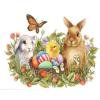 Cuadros Decorativos Kit de pintura de diamante 5D, conejito de Pascua DIY, imágenes de mosaico de taladro redondo completo Sywqhk Nuevos Originales
