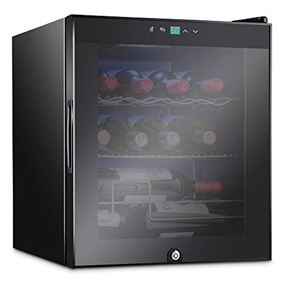 Ivation 12 Bottle Compressor Wine Cooler Refrigerator W/Lock, Black