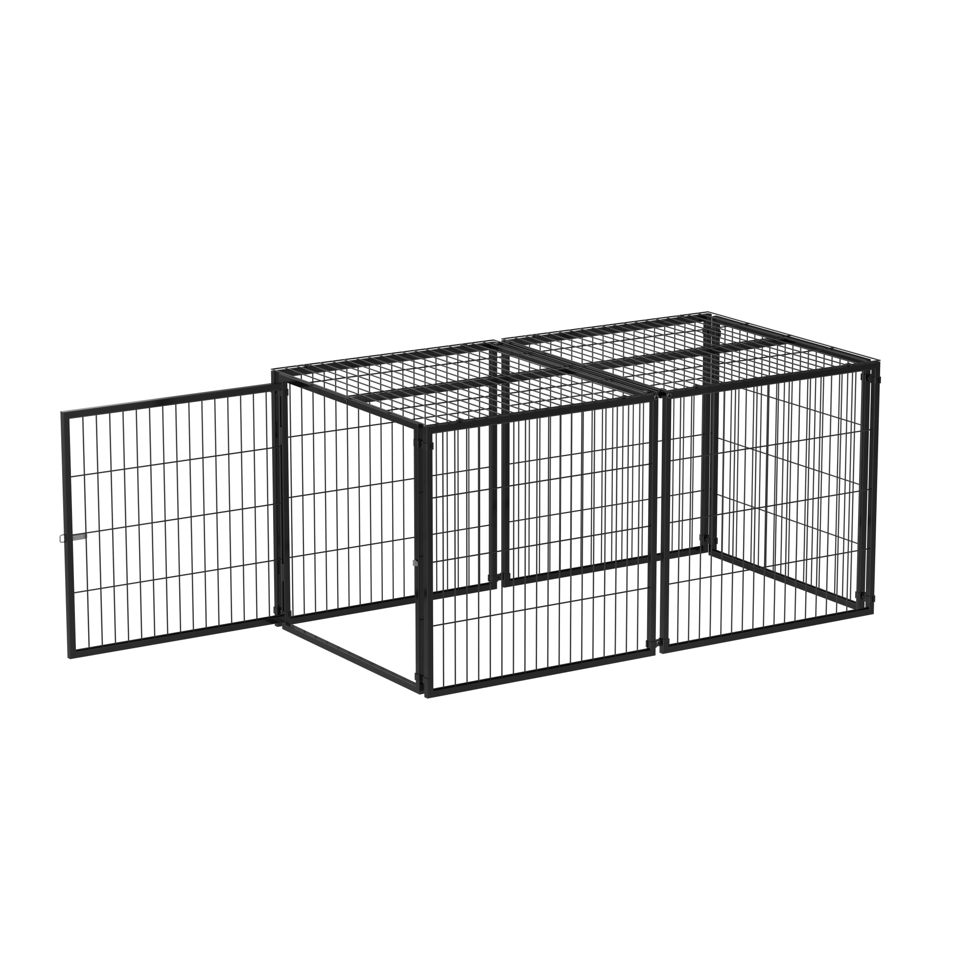 Jopath 63.7" Indoor Dog Cage with Top Pet Cage Dog Kennel for Medium Dogs Puppy Dog Playpen Black 63.7"L x 34.2"W x 31.7"H