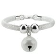 thumbnail image 1 of Collar de nailon para mascotas Nikou estilo japonés con cascabel y cadena de extensión blanco, 1 of 15