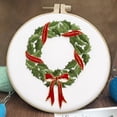 thumbnail image 1 of DIY Christmas Embroidery Kit for Beginners - Practice DIY Needlepoint Project for Handmade Holiday Tree Decorations, 1 of 3