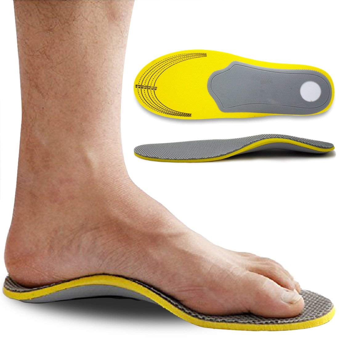 Pinkiou Arch Support Insoles for Flat Feet Orthotic Inserts for Plantar Fasciitis, Shoe Inserts Men and Women for Arch Support, over-Pronation, Relief Heel Spur Pain