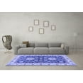thumbnail image 3 of Ahgly Company Machine Washable Indoor Square Oriental Blue Traditional Area Rugs, 8' Square, 3 of 4