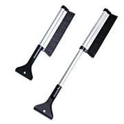 Mago Extendable Snow Brush Ice Scraper 17" to 24" for Truck SUV Windshield Glass Scrape Frost Ice Remover Tool Silver