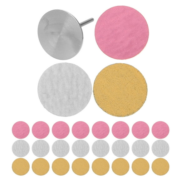 60 discos de lija con broca metálica para uñas de 25 mm, grano surtido, limas de repuesto para taladro de uñas, limas para pies, removedor eléctrico