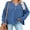 A Blue, variant on Women Button Neck Sweater Long Sleeve Chunky Oversized Fall Tunic Sweaters 16 18