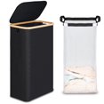 thumbnail image 1 of Cesto de ropa efluky Slim con tapa de 75 litros con bolsa extraíble, color negro, 1 of 7